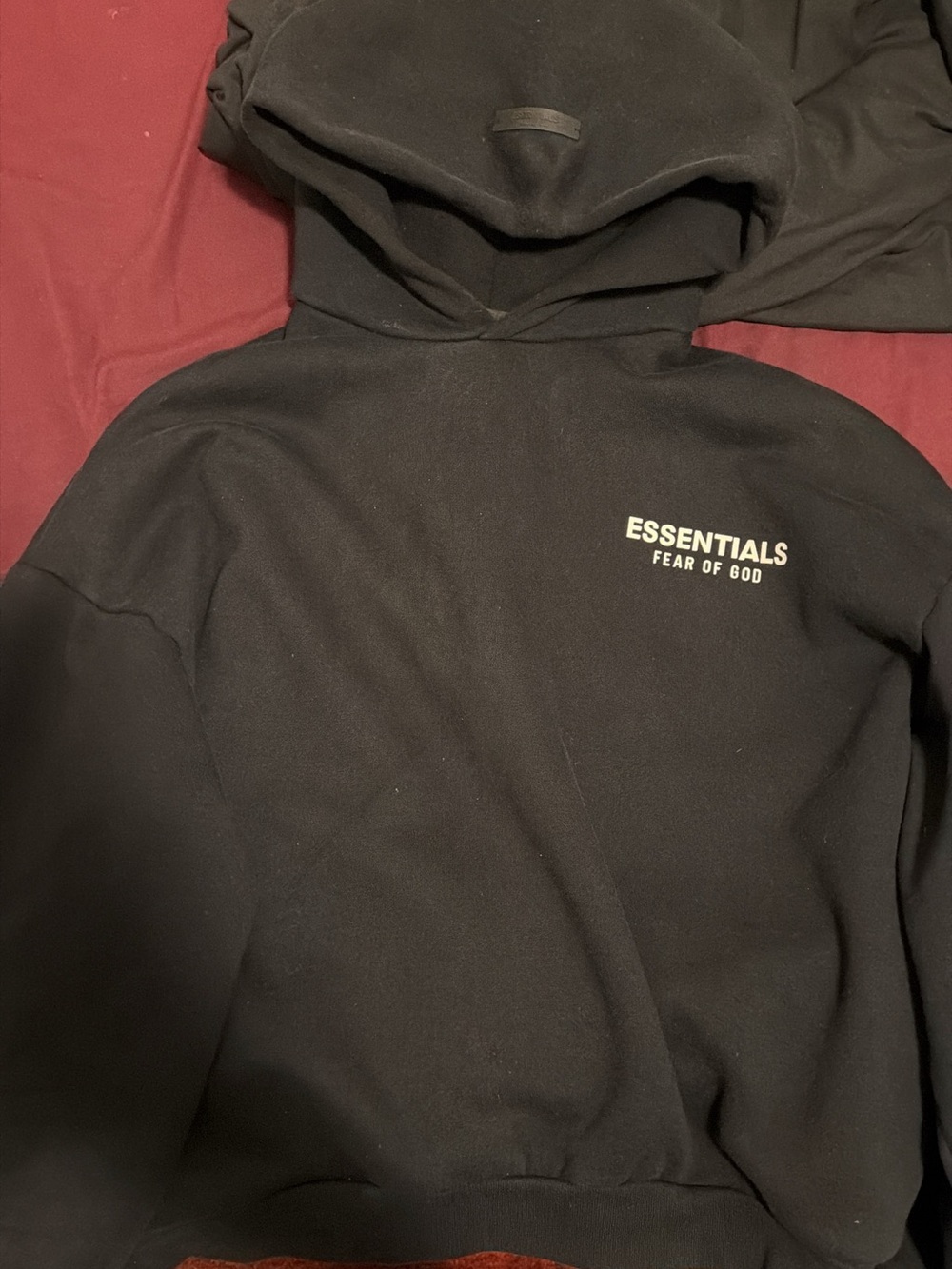 Essentials Black Fleece Hoodie